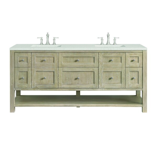 James Martin Vanities 72'' Double Vanity, Whitewashed Oak w/ 3 CM Lime Delight Quartz Top 330-V72-WWO-3LDL - main
